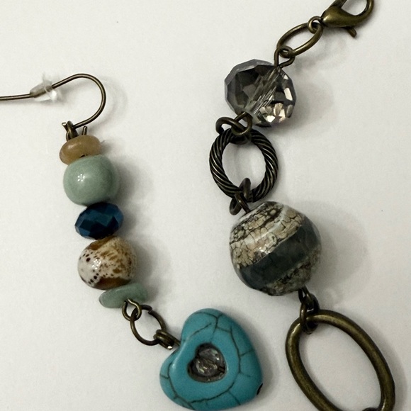 “Liza Luna Handmade” Aqua and Turquoise Bohemian Bracelet and Earrings Set - Picture 3 of 5